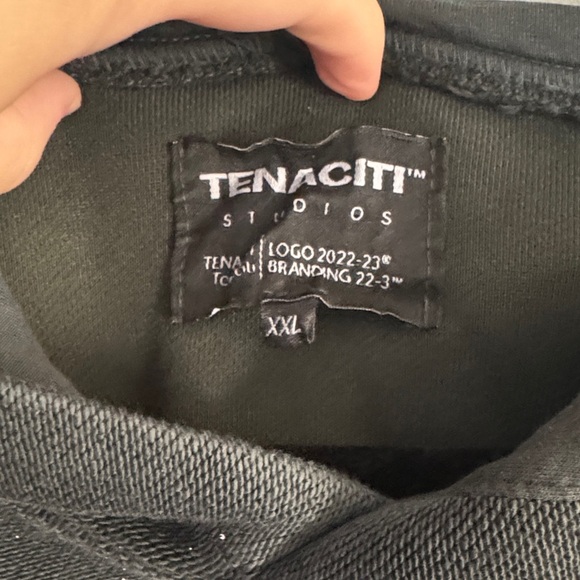 Black Tenaciti Hoodie with Graffiti Graphic Design - Picture 3 of 5